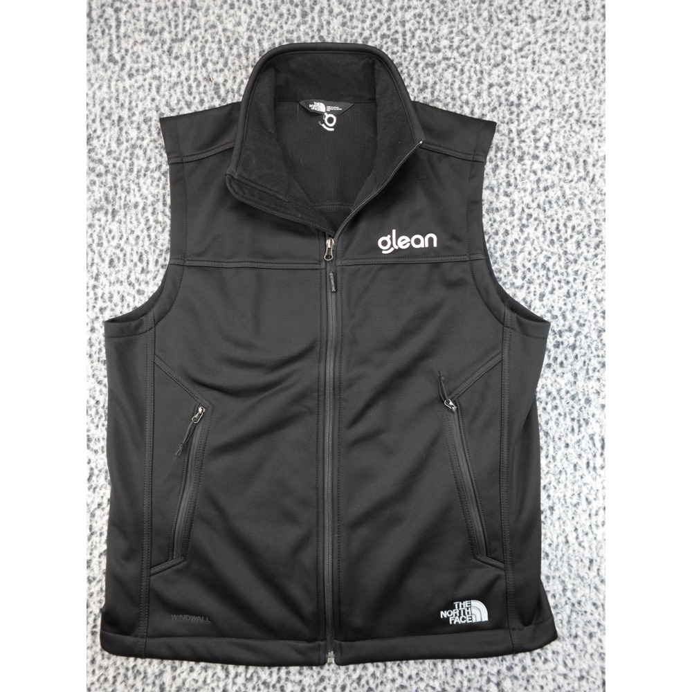 The North Face WindWall Softshell Vest Mens Medium Black Good Glean Logo